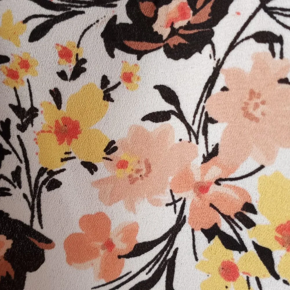 'LIZ CLAIBORNE CAREER PETITE' XLP Ditzy Floral flutter Sleeve Blouse NWOT - Picture 4 of 8